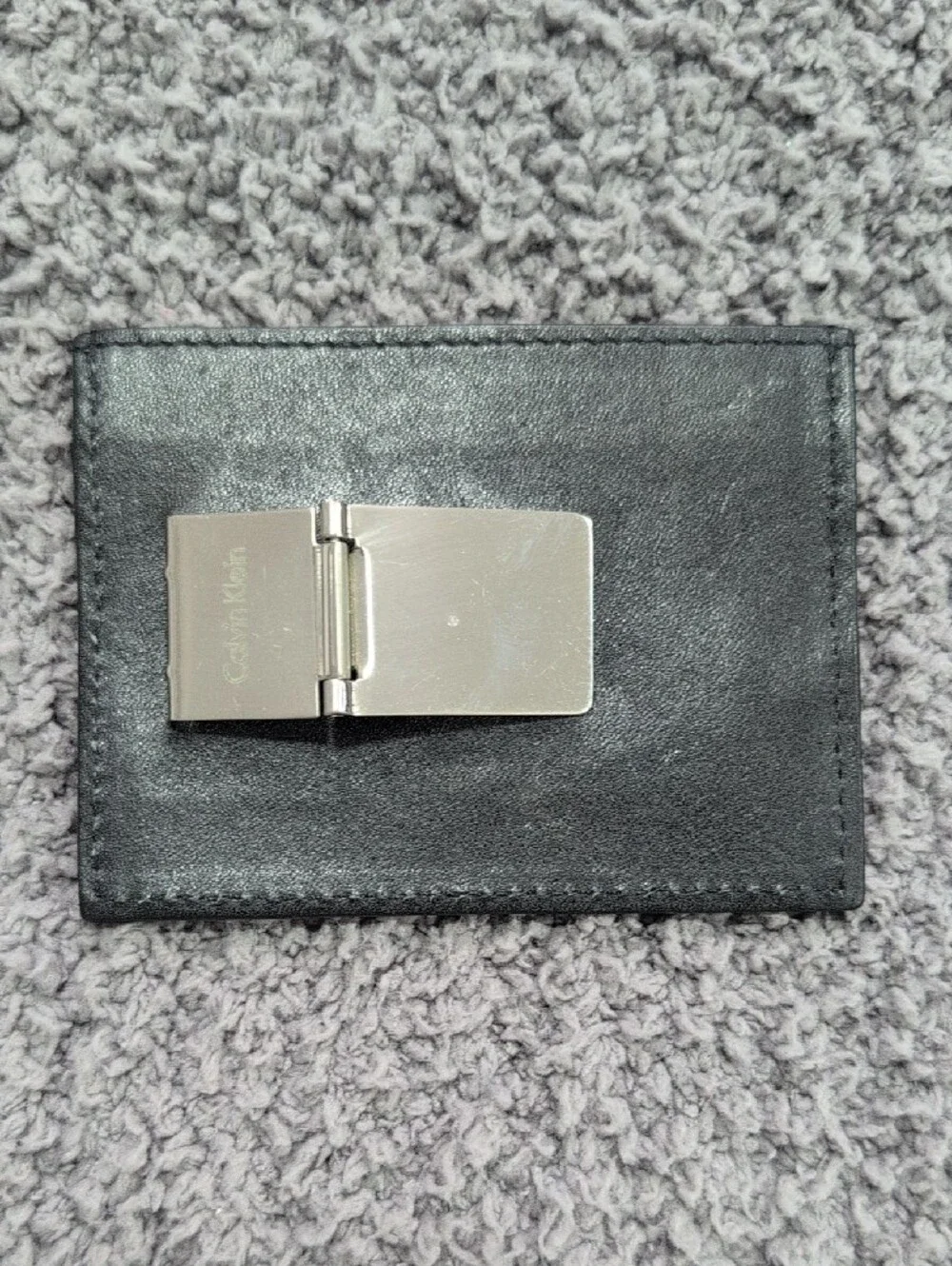 Calvin Klein Black Leather Card Sleeve Wallet